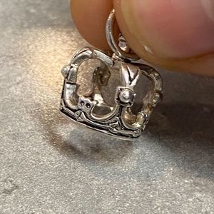 Real Solid Silver Kings Crown Charm Pendant